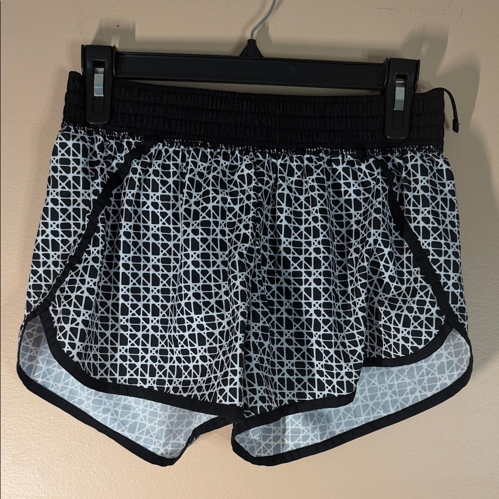 Champion Black & White Geometric Print Athletic Shorts
